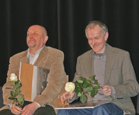 Smagiai nusiteikę Rimantas Černiauskas ir Kęstutis Kasparavičius. Nuotrauka Astos Plechevičiūtės