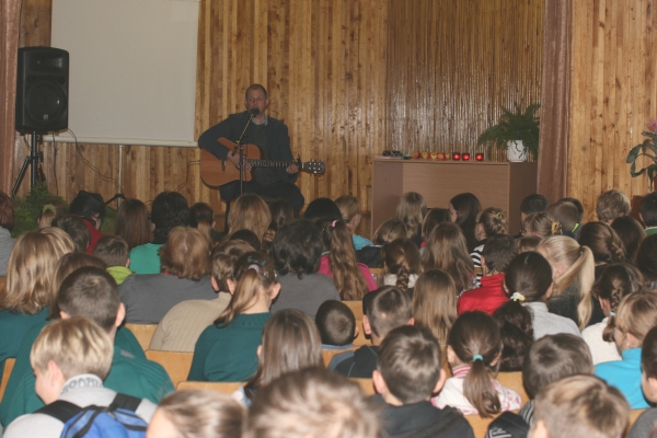 Susitikimas su Vytautu V. Landsbergiu Pumpėnų vidurinėje mokykloje