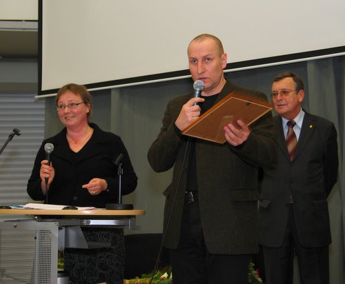 S. Parulskis taria padėkos žodį. Nuotr. Astos Plechavičiūtės