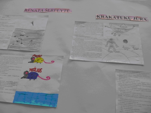 Mokinių piešinių paroda 'Mus žavi knygos herojai'