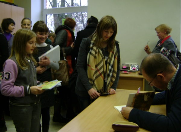 Susitikimas su Vytautu V. Landsbergiu Pumpėnų vidurinėje mokykloje