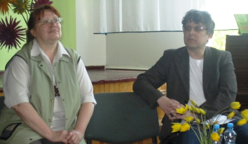 G. Adomaitytė ir R. Misiūnas Šilutės M. Jankaus pagrindinėje mokykloje